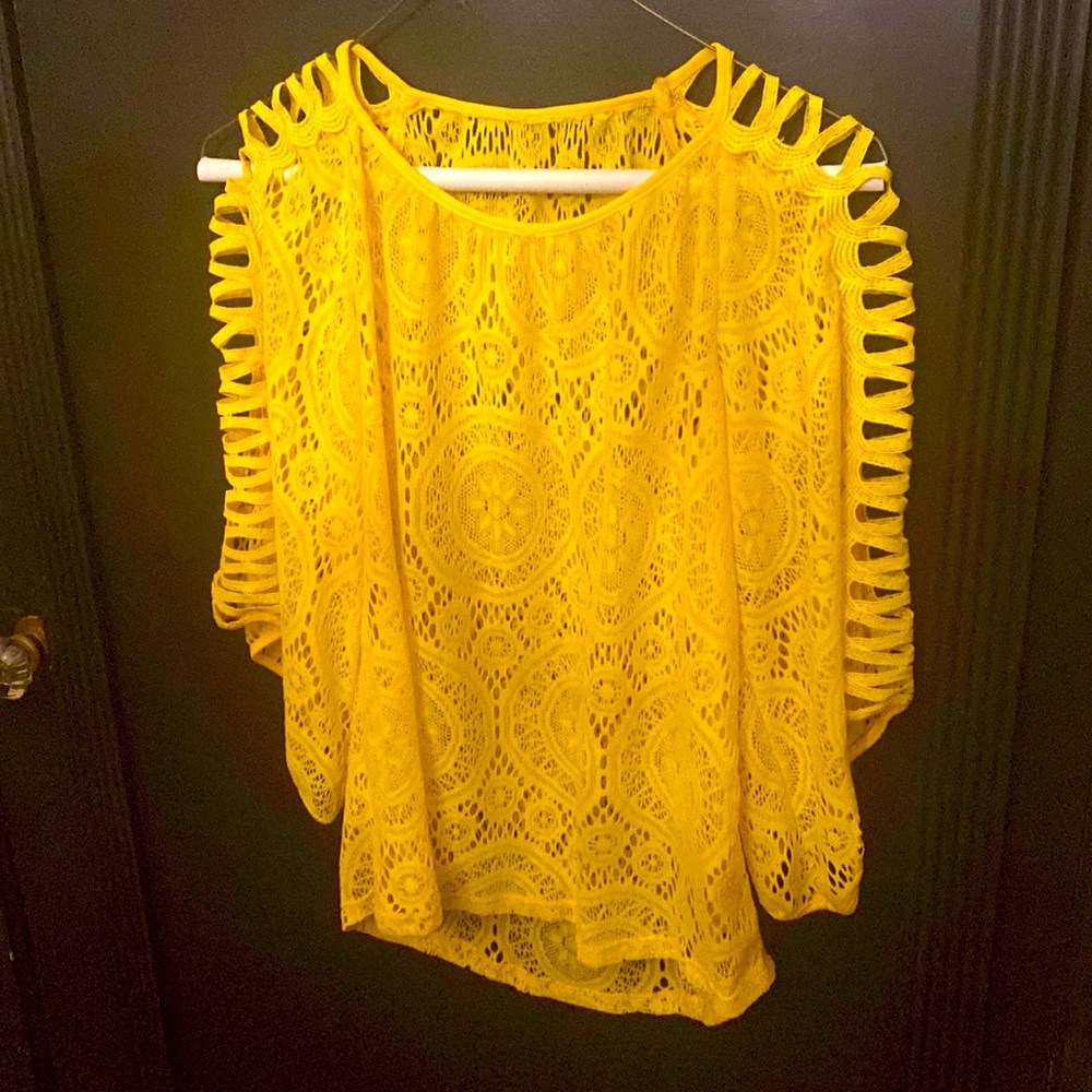 Yellow lace top